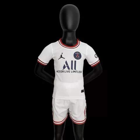 Conjunto Paris Saint-Germain PSG Infantil 22/23 - Nike Jordan - Branco (Chicago Bulls)
