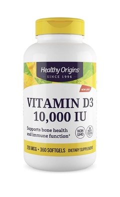 VITAMINA D3 HEALTHY ORIGINS 10,000 IU 360 CÁPSULAS