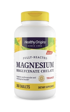 BISGLICINATO DE MAGNESIO QUELADO HEALTHY ORIGINS 100 MG 360 TABLETAS
