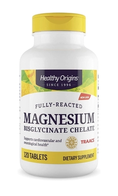 BISGLICINATO DE MAGNESIO QUELADO HEALTHY ORIGINS 100 MG 120 TABLETAS