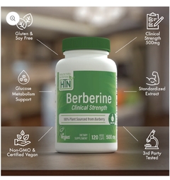 BERBERINA DE POTENCIA CLÍNICA 500 MG 120 CÁPSULAS en internet