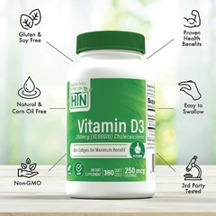 VITAMINA D3 COLECALCIFEROL 10,000 IU 360 CÁPSULAS - comprar en línea