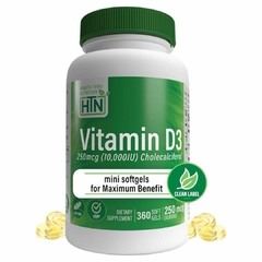 VITAMINA D3 COLECALCIFEROL 10,000 IU 360 CÁPSULAS - comprar en línea