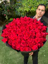 Buquê com 100 Rosas Vermelhas
