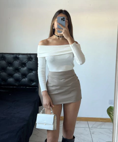 Pollera Alba Marrón - Rabenna Indumentaria