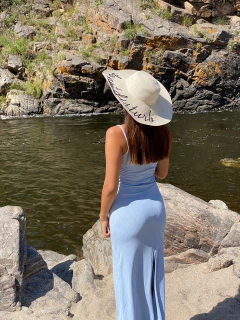 Vestido Caribe celeste - Rabenna Indumentaria