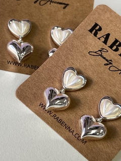 Aros corazón de perla - comprar online