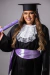 Beca para formatura tradicional adulto preta faixa lilás - LP FORMATURAS