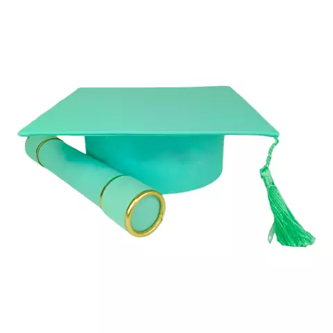 Capelo E Canudo De Formatura Verde Água Adulto | Loja de Formatura