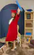 Imagem do Beca para formatura infantil tradicional vermelha completa