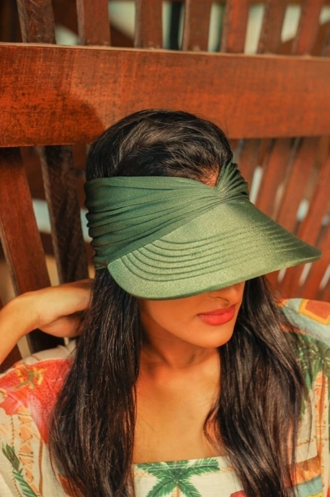 Viseira Lara dupla face - Verde/Nude