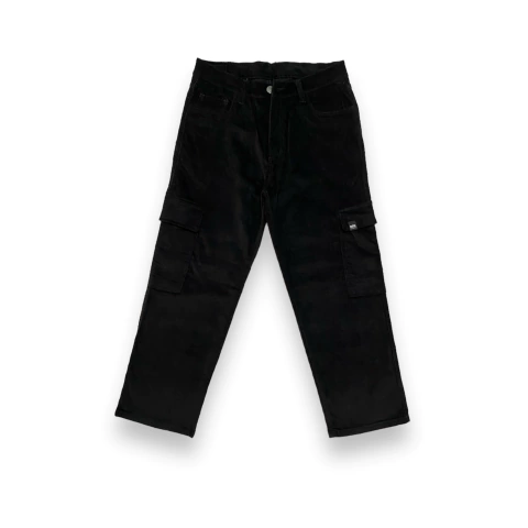 PANTALON PANA CARGO BOTA RECTA NEGRO