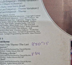 LP O ÚLTIMO IMPERADOR - TRILHA SONORA ORIGINAL DO FILME O ÚLTIMO IMPERADOR - Lado 2 Discos