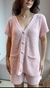 CONJUNTO BLUSA BOTÃO/SHORT TRICOT AJ - comprar online