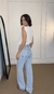 CALÇA JEANS CLARO WIDE LEG AJ - Maria Figoya