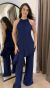 CONJUNTO BLUSA ASSIMÉTRICA/CALÇA ANARRUGA CM