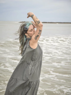 VESTIDO CANARIAS GRIS TUSOR