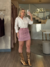 Saia rosa camurça - comprar online