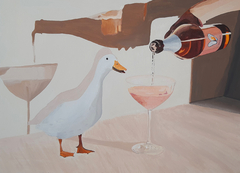 O pato - Pintura em tela com moldura na internet