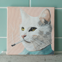 Acrílica sobre tela - Gato nicotinado