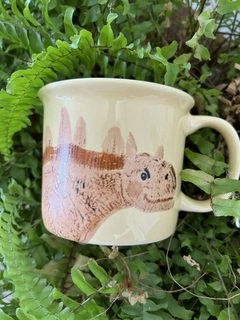Caneca amarela- dino rosa - comprar online