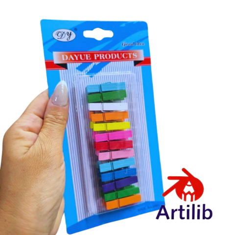 Broches madera tamaño 3.5 cm Colores! 3704