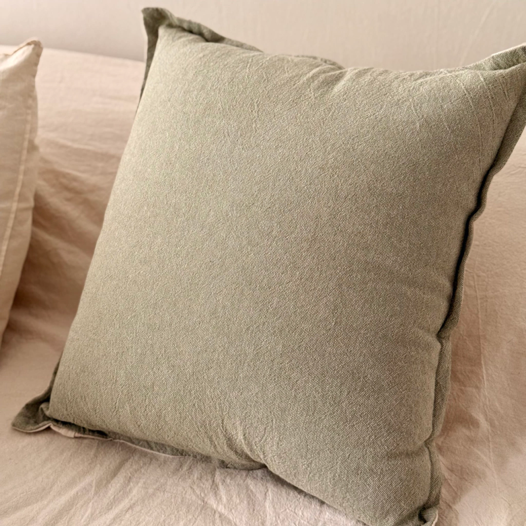 Almohadón Lino Tusor Verde