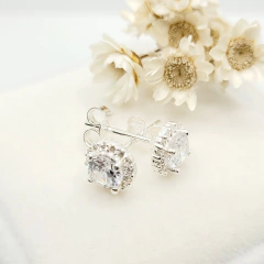 Brinco Pedra Cristal Prata 925 - comprar online