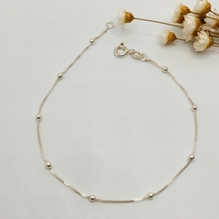 Pulseira Veneziana Bolinha 2mm 18 cm Prata 925