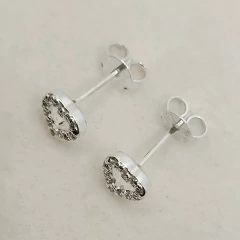 Brinco Cravejado Coração Vazado 6mm Prata 925 - PratasArcanjo