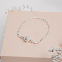 Berloqueira Maleável Coração Cravejado Prata 925 na internet