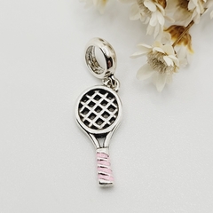 Berloque Raquete Cabo Rosa Prata 925 - comprar online
