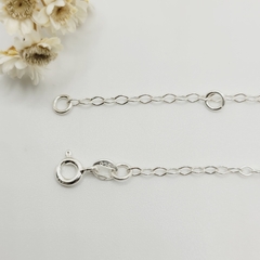 Pulseira Coração Pedra Azul 1cm 20cm Prata 925 - PratasArcanjo