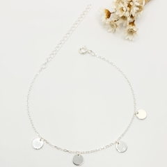 Pulseira 4 Medalhas 16+5cm Prata 925
