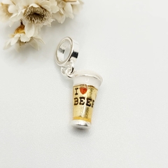 Berloque I Love Beer Prata 925 - comprar online