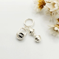 Berloque Halter e Kettlebell Prata 925 - comprar online