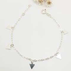 Pulseira 5 Triângulos 18cm Prata 925
