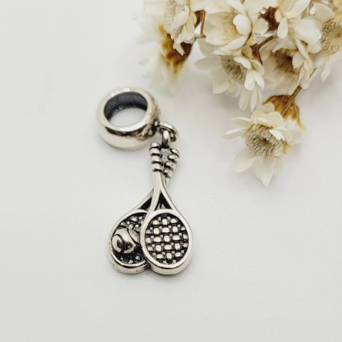 Berloque Raquetes Bola Prata 925