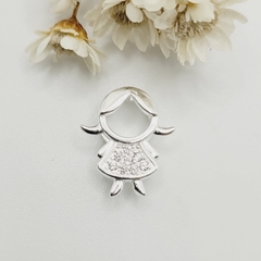 Pingente Menina 1,3cm Prata 925