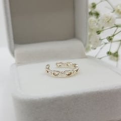 Anel de Falange Ajustável Elo Coração Prata 925 - comprar online