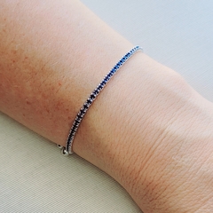 Pulseira Riviera Azul Ajustável Prata 925 - comprar online