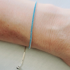 Pulseira Riviera Azul Turmalina Ajustável Prata 925 - comprar online