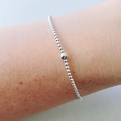 Pulseira Bolinhas 2mm Silicone Prata 925 - comprar online
