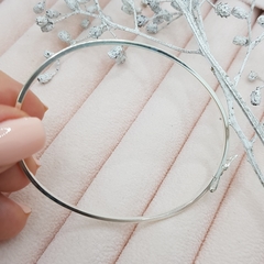 Bracelete Meia Cana 6 cm 4mm Prata 925 na internet