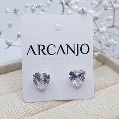 Brinco Coração Zircônia Cristal 8 mm Prata 925 (cópia)
