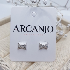 Brinco Laço Cravejado Prata 925
