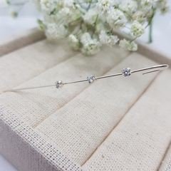 Brinco Piercing 3 Pontos de Luz Prata 925 - comprar online