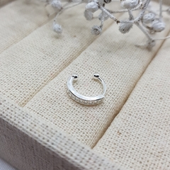 Brinco Piercing Fake Cravejado Prata 925 - comprar online