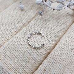 Brinco Piercing Fake Trabalhado Prata 925