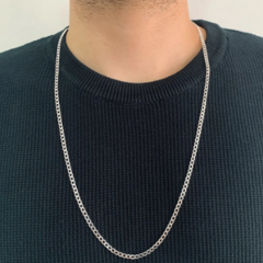Corrente Masculina Grumet 4mm 60 cm Prata 925